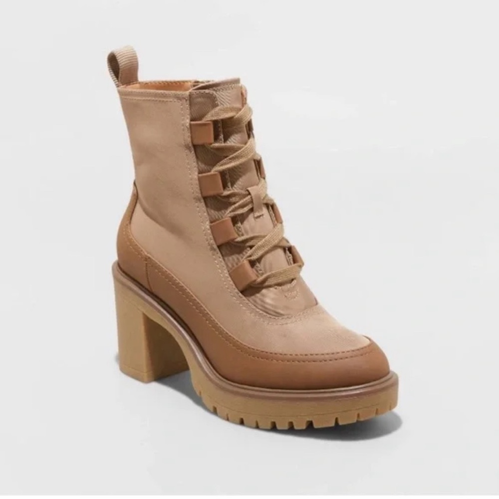 Universal Thread Glenda Hiking Boots Women's Brown Memory Foam Zipper